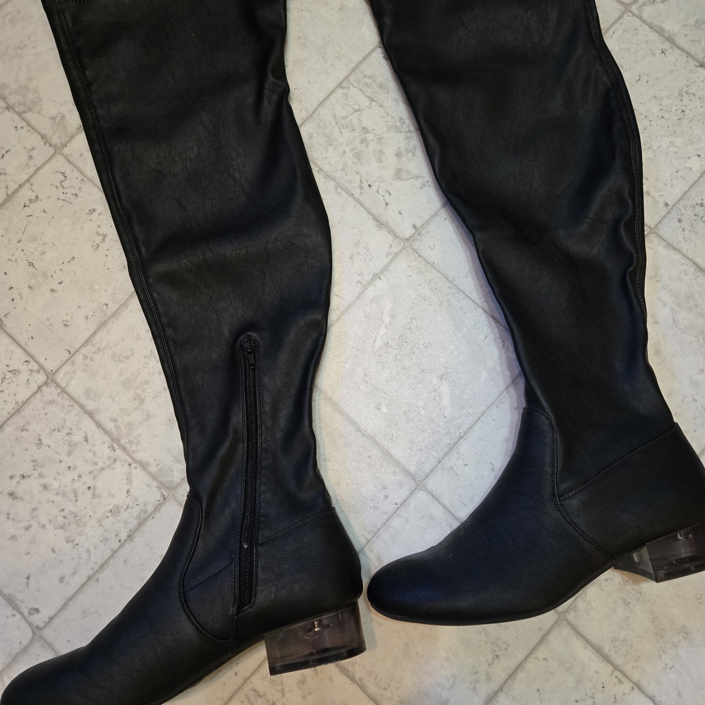 Call It Spring Black Over the Knee Boots
